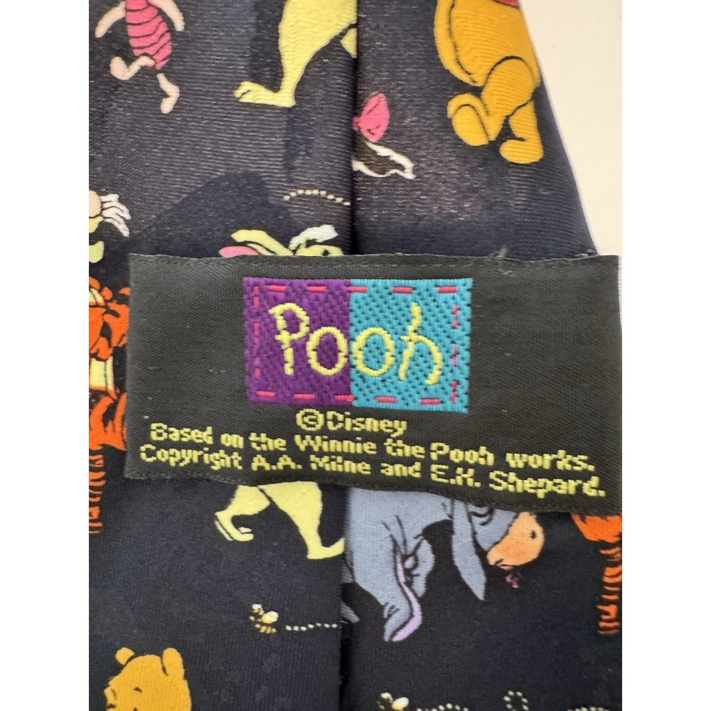 Disney Pooh Mens Necktie Blue Pointed Tie Winnie The Pooh And Friends - Picture 4 of 5